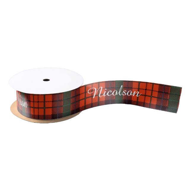 Nicolson clan Plaid Scottish tartan Satin Ribbon (Spool)