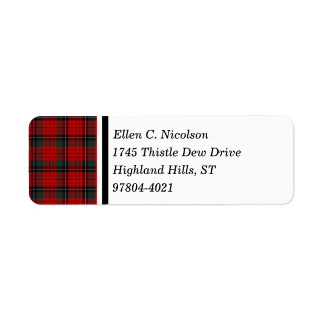 Nicolson Clan Red and Black Scottish Tartan (Front)