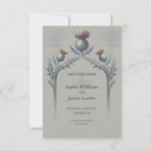 Nicolson Tartan Thistle Wedding Save the Date