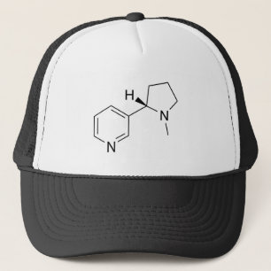 nicotine chemical formula science symbol elements trucker hat