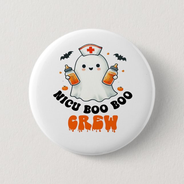 Nicu boo boo crew halloween,Nicu Boo Crew Funny Nu 6 Cm Round Badge (Front)