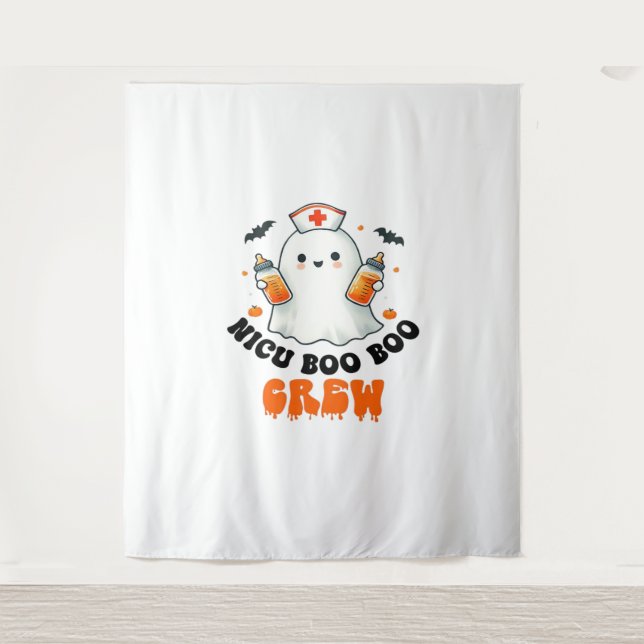 Nicu boo boo crew halloween,Nicu Boo Crew Funny Nu Tapestry (Front)