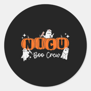 Nicu Boo Crew Ghost Pumpkin Costume Nicu Nurse Hal Classic Round Sticker
