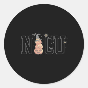 Nicu Boo Crew Spooky Pumpkin Funny NICU Nurse Hall Classic Round Sticker