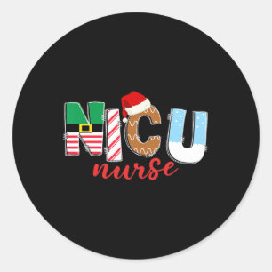 Nicu Christmas Nicu Nurse Xmas Party Nicu Nursing  Classic Round Sticker