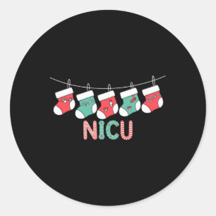 Nicu Christmas Nurse Funny Neonatal Intensive Care Classic Round Sticker