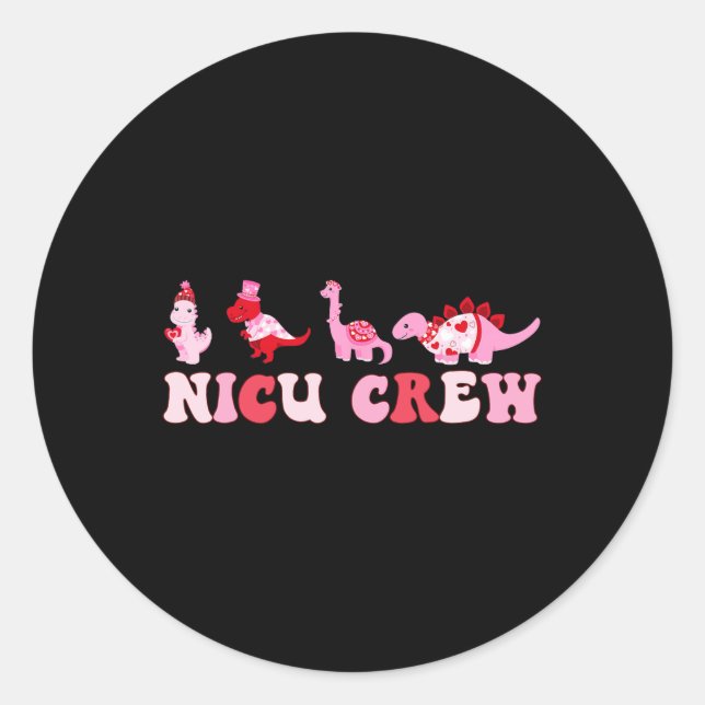 Nicu Crew Black Uni-adult  Classic Round Sticker (Front)