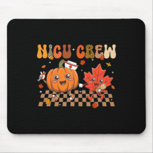 Nicu Crew Pumpkin Leaf Fall Nicu Nurse Thanksgivin Mouse Mat