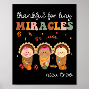 Nicu Crwe Thanksgiving Nurse Fall Thankful For Tin Poster