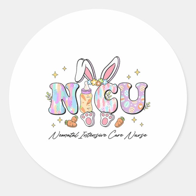 Nicu Easter Neonatal Intensive Care Unit Nursing S Classic Round Sticker (Front)