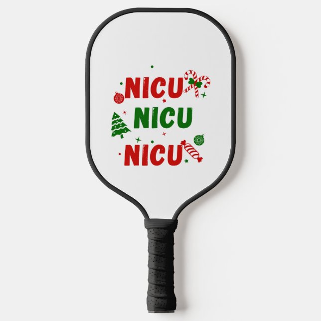 NICU Festive Christmas design Pickleball Paddle (Front)