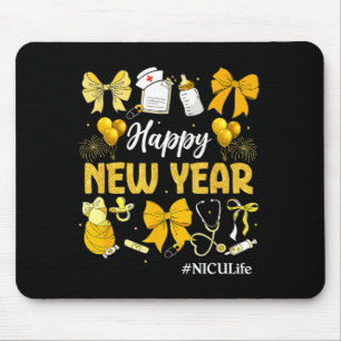 Nicu Life Happy New Years 2026 Neonatal Nicu Nurse Mouse Mat