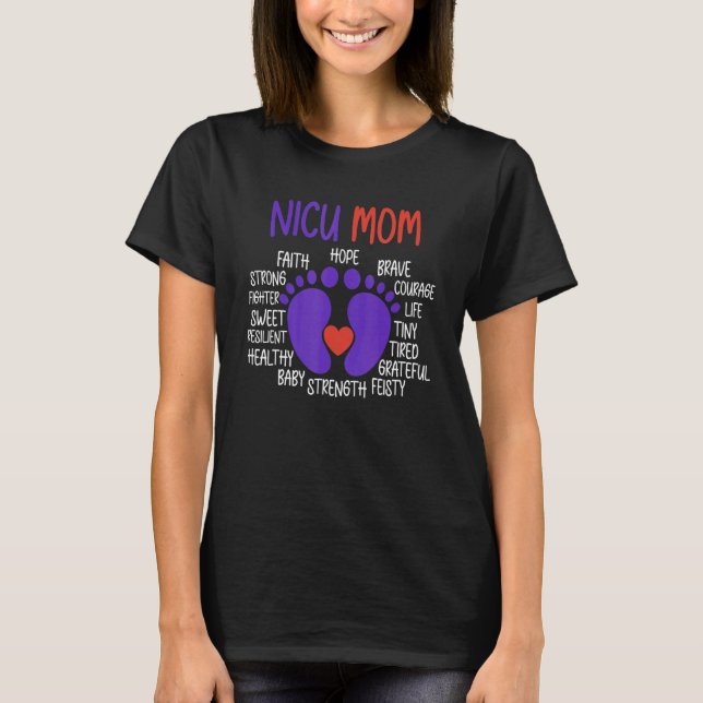NICU Mum Facts Premature Birth Awareness Support G T-Shirt (Front)