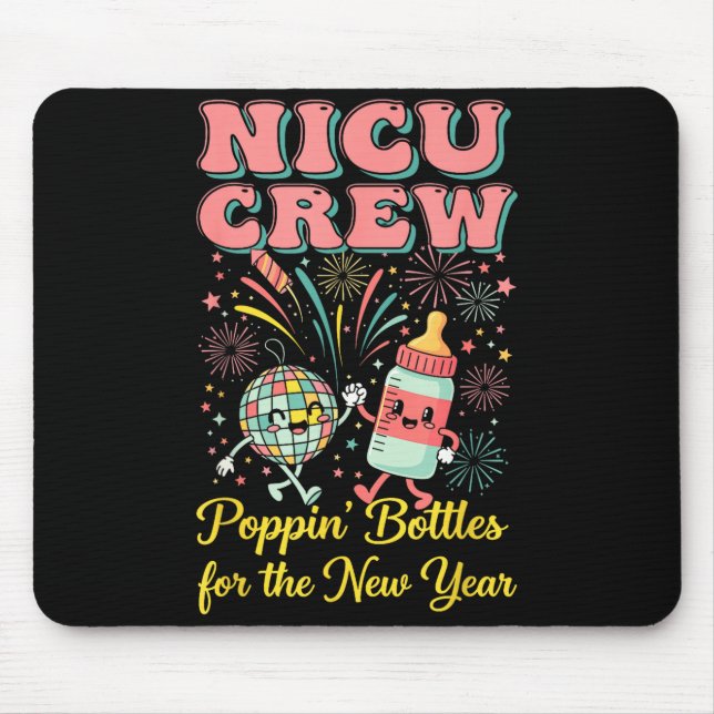 Nicu New Years Shirt, Nurse Png Bottles For The Ne Mouse Mat (Front)