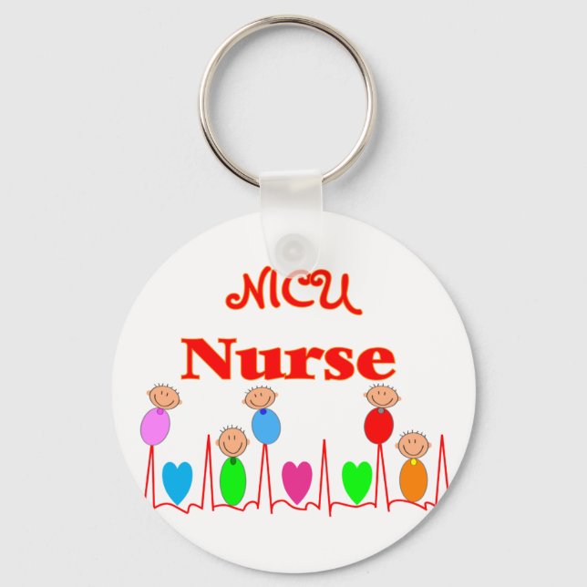 NICU Nurse--Adorable Baby Graphics Key Ring (Front)