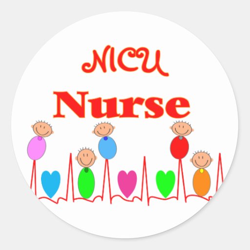 NICU Nurse--Adorable Baby Graphics Round Sticker | Zazzle