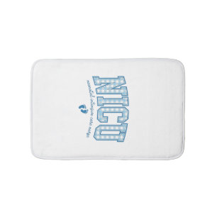 NICU Nurse Baby Feet Plaid Lettering Shirt Design_ Bath Mat