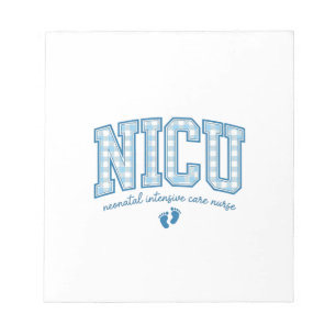 NICU Nurse Baby Feet Plaid Lettering Shirt Design_ Notepad
