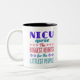NICU Nurse Biggest Hearts for Littlest People Two-Tone Coffee Mug