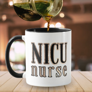 NICU Nurse Black & Gold Glitter Mug