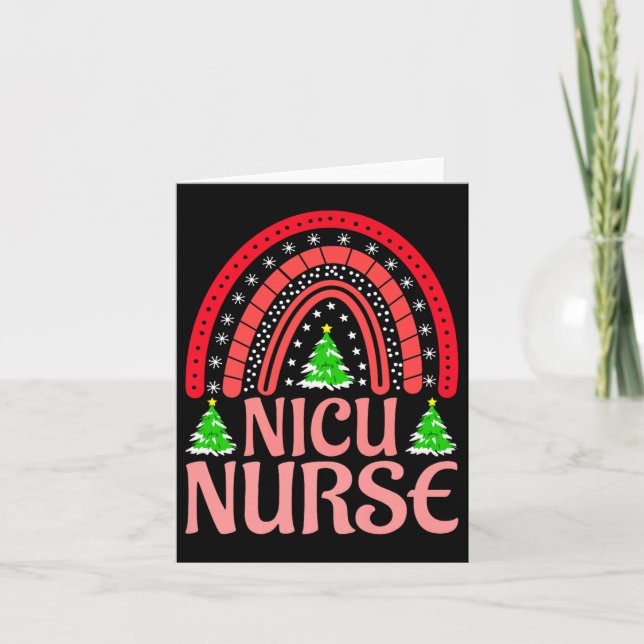 Nicu Nurse Christmas Crew Nurselife Nursing Xmas P Card (Front)