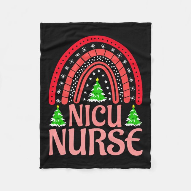 Nicu Nurse Christmas Crew Nurselife Nursing Xmas P Fleece Blanket (Front)