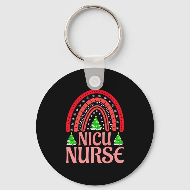 Nicu Nurse Christmas Crew Nurselife Nursing Xmas P Key Ring (Front)