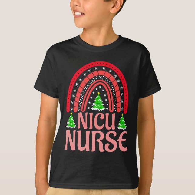 Nicu Nurse Christmas Crew Nurselife Nursing Xmas P T-Shirt (Front)