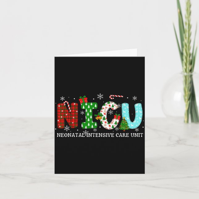Nicu Nurse Christmas Neonatal Intensive Care Unit  Card (Front)