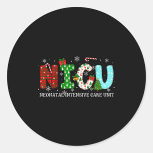 Nicu Nurse Christmas Neonatal Intensive Care Unit  Classic Round Sticker