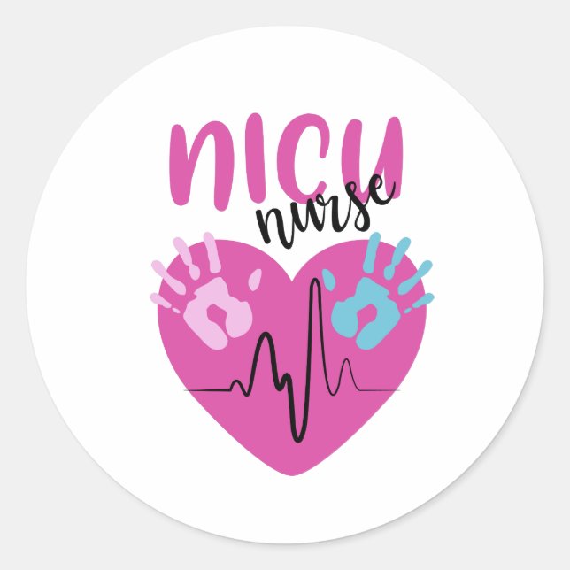 NICU Nurse Classic Round Sticker (Front)