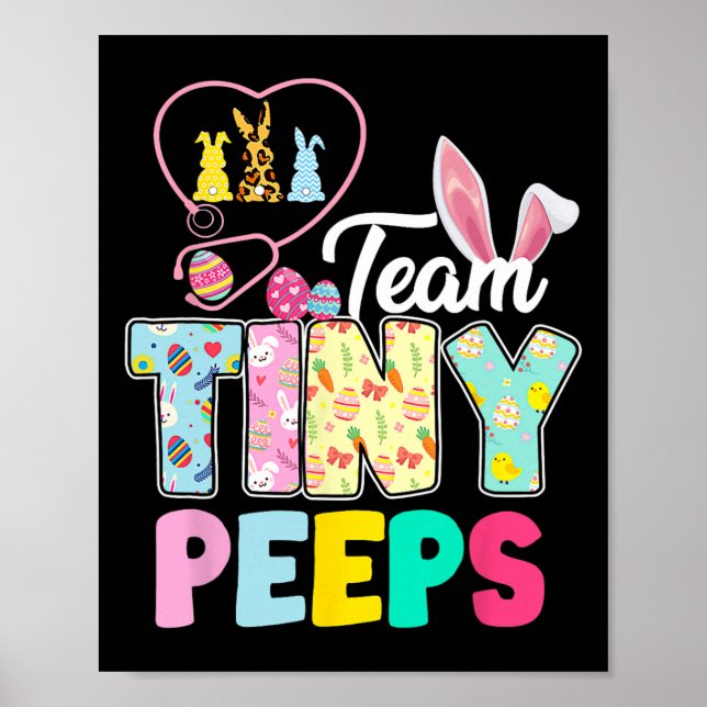 Nicu Nurse Easter Team Tiny Humans Bunnies Stethos Poster (Front)