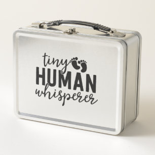 NICU Nurse Gifts Tiny Human Whisperer Neonatal ICU Metal Lunch Box