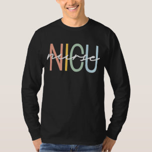 Nicu Nurse Icu Neonatal Boho Rainbow Team Tiny Hum T-Shirt