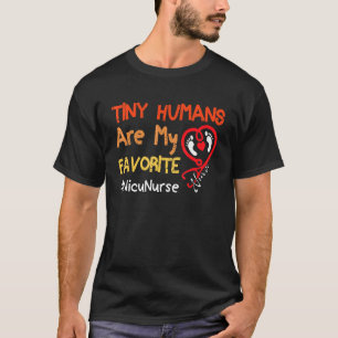 Nicu Nurse Icu Neonatal Boho Tiny Humans Are My Fa T-Shirt