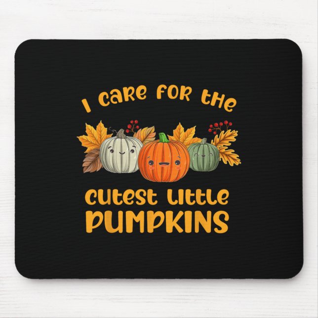 NICU Nurse Neonatal Cutest Little Pumpkins Fall Th Mouse Mat (Front)