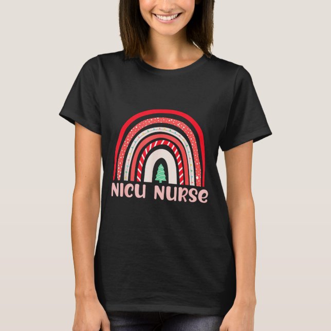 Nicu Nurse Neonatal Tiny Crew Christmas Holiday Nu T-Shirt (Front)