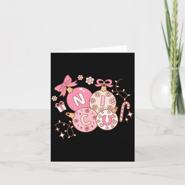 Nicu Nurse Nk Christmas Retro Neonatal Intensive C Card (Front)