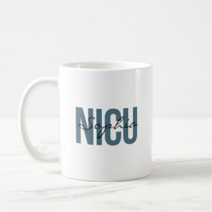 NICU Nurse Personalised Name Bold Typography Coffee Mug