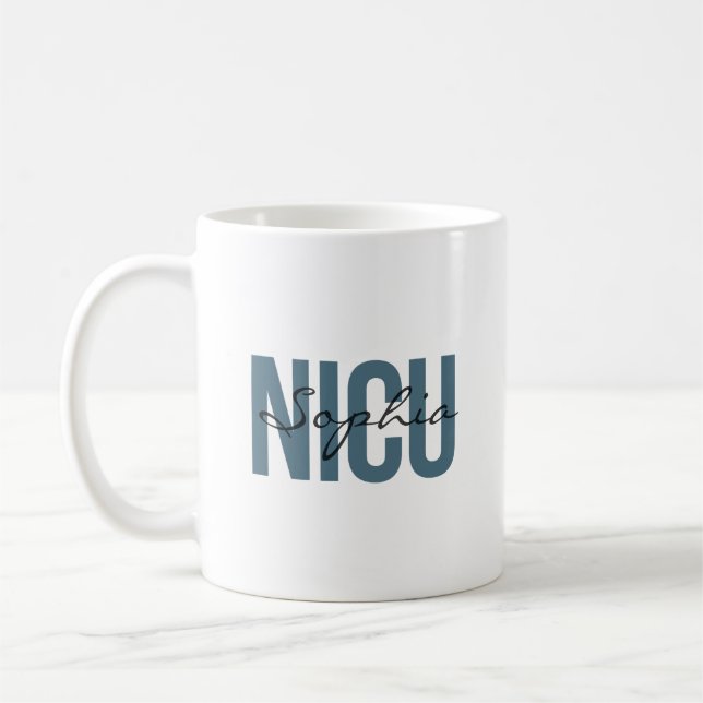 NICU Nurse Personalized Name Bold Typography Coffee Mug (Left)