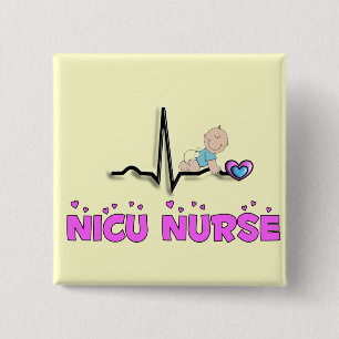 NICU Nurse QRS Design 15 Cm Square Badge