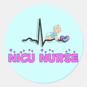 NICU Nurse QRS Design Classic Round Sticker