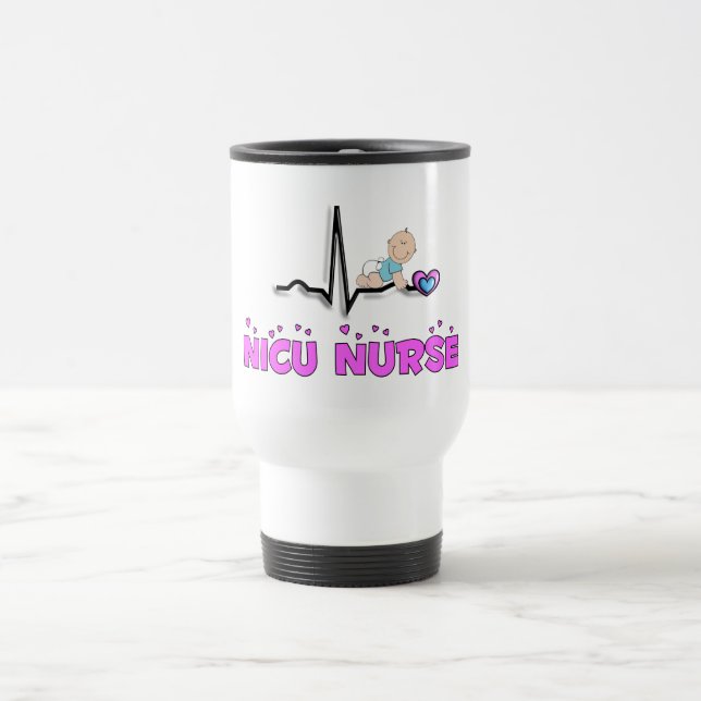 NICU Nurse QRS Design Travel Mug (Center)