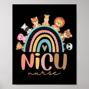 Nicu Nurse Rainbow Animal Neonatal Nicu Nurse Appr Poster