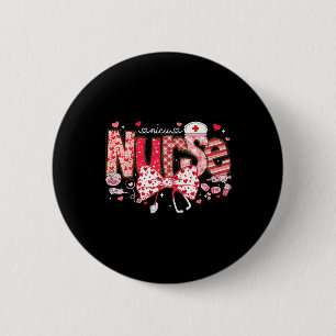 Nicu Nurse Stethoscope Coquette Bow Heart Valentin 6 Cm Round Badge