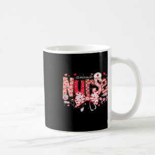 Nicu Nurse Stethoscope Coquette Bow Heart Valentin Coffee Mug