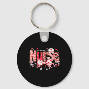 Nicu Nurse Stethoscope Coquette Bow Heart Valentin Key Ring