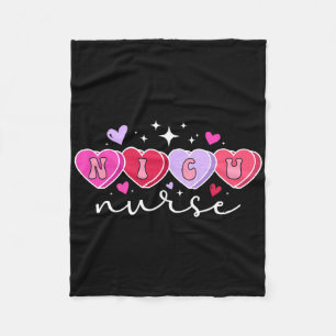Nicu Nurse Valentine Hearts Nicu Nursing Valentine Fleece Blanket