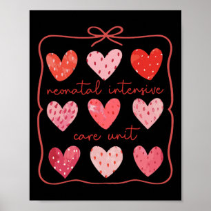 Nicu Nurse Valentines Day Boho Heart Love Neonatal Poster