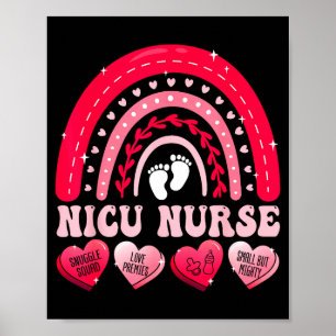 Nicu Nurse Valentines Day Rainbow Neonatal Rn Hear Poster
